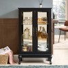 KTMBDW Cabinet with Glass Doors, Wood Display Cabinet with Mirrored Back Panel and Adjustable Shelves for Living Room (Light Bulb Included) - 2 of 4