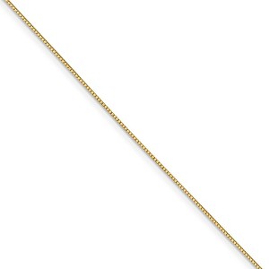 Black Bow Jewelry 0.7mm 14k Yellow Gold Box Chain w/Spring Ring Necklace - 1 of 4