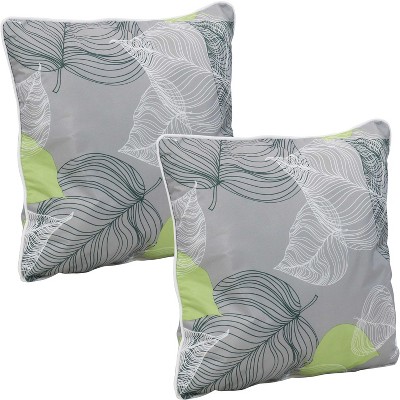 Sunnydaze Indoor/Outdoor Square Accent Decorative Throw Pillows for Patio or Living Room Furniture - 16" - Lush Foliage - 2pk