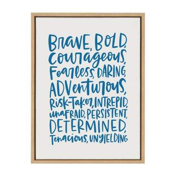 18" x 24" Sylvie Brave Bold by Alicia Schultz Framed Wall Canvas Natural - Kate & Laurel All Things Decor
