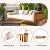 Okak 2-Person Patio Porch Swing Bed,Bench Swing Chair with Cushion for Courtyard&Garden,Wicker Hanging Chair,Hammock Swing Chair,650LBS Capacity - 2 of 4
