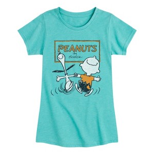 Girls' - Peanuts - Snoopy Fitted Short Sleeve Graphic T-Shirt - 1 of 4