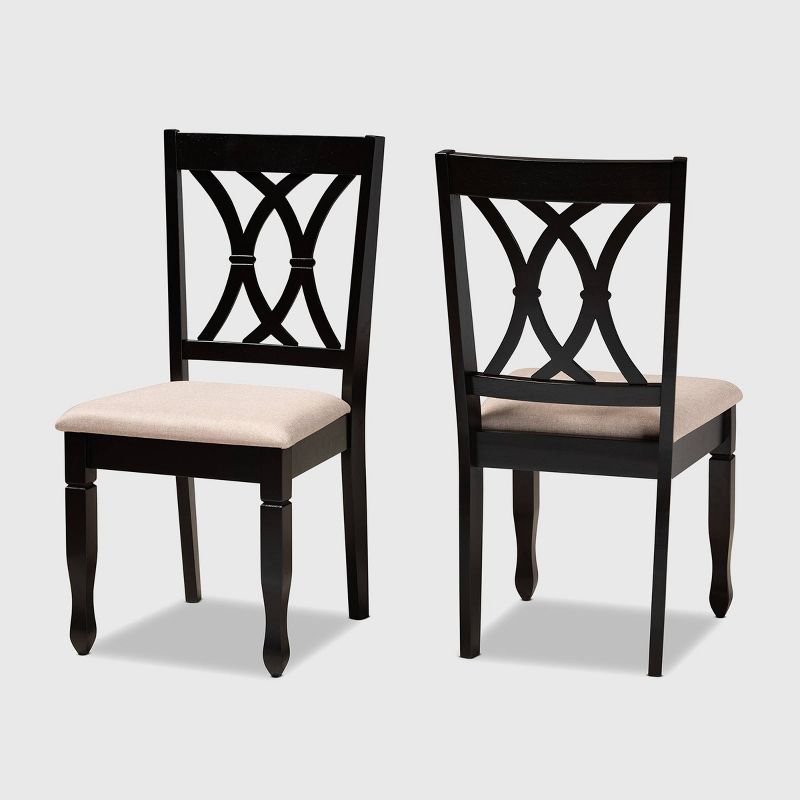 2pc Reneau Upholstered Wood Dining Chair Set - Baxton Studio, 1 of 9
