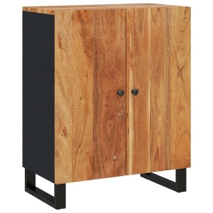 vidaXL Acacia Wood Sideboard, Industrial Design with Black Frame, Solid Construct, Functional and Decorative - 1 of 4