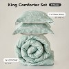 Joyfy King Size Comforter Set Sage Green, 3 Pieces Floral King Bedding Set with 1 Soft Reversible Botanical Comforter and 2 Pillow Shams, Bed in a Bag - 2 of 2