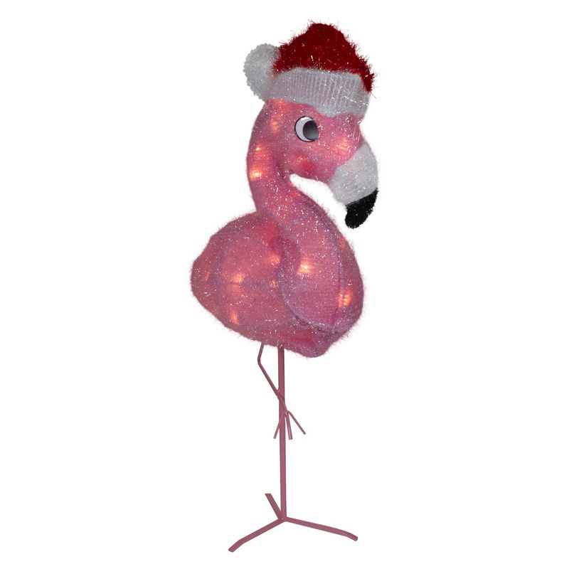Northlight 24" Pink Flamingo in Santa Hat Outdoor Christmas Decoration, 3 of 6