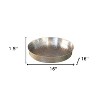 HomeRoots 16" Silver Handcrafted Hammered Stainless Steel Round Tray - 3 of 4