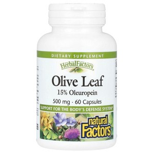 Natural Factors HerbalFactors, Olive Leaf, 500 mg, 60 Capsules - 1 of 3