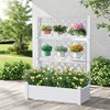 Maggift Planters, Large Outdoor Rolling Flower Box, Raised Planter with Drainage System for Climbing Plants, White, 43.4" * 18.26" * 59.3" - 3 of 4