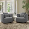 32.3" Wide Upholstered Swivel Accent Chair, 360° Swivel Accent Barrel Chairs, Comfy Club Reading Chairs for Adults for Living Room, Bedroom - 3 of 4