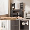 Vanity Desk with Mirror and Lights,Power Outlet,Hair Dryer Rack,with 7 Drawers and 6 Storage Shelves,3 Color Modes,for Bedroom Dressing Room-Black - 4 of 4