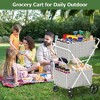 KTMBDW 2-Tier Shopping Cart for Groceries, Folding Grocery Cart, Heavy Duty Utility Carts with 2 Liners, Multi-Functional Trolley for Laundry - 4 of 4
