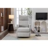 Linen Fabric Swivel Rocking Chair Glider Rocker Recliner Nursery Chair With Adjustable Back and Footrest for Living Room - ModernLuxe - 4 of 4