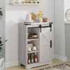 Farmhouse Storage Cabinet with Drawers and Sliding Door for Bathroom, Kitchen, Living Room - 4 of 4