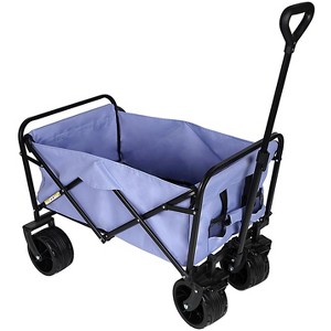 Vynxaria 100L Collapsible Folding Beach Wagon Cart with 220Lbs Large Capacity, Wagons Carts Heavy Duty Foldable Big Wheels for Sand, Garden, Camping - 1 of 4