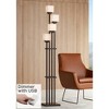 Franklin Iron Works Rustic Farmhouse Torchiere Floor Lamp with USB Charging Port 4-Light 72 1/2" Tall Bronze Glass for Living Room - 2 of 4