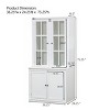 INFURNIC Decorative Storage Cabinets Freestanding Pantry with Glass Door Lattice Window and Ample Storage for Living Room, White, 36.25"*24.25"*75.25" - 4 of 4