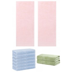 REGALWOVEN Striped Soft Absorbent Bathroom Cotton Towel Set 3 Pcs - 1 of 4