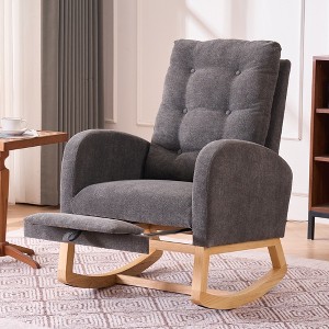 Xiyuyeu Rocking Chair With Footrest Chaise Lounge Chair Indoor Glider ...
