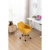 Office Chair Modern Upholstered Ergonomic Swivel Seat, Adjustable Height, Gold Metal Base for Home Workspace-3irtyhousy - 2 of 4