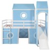 HouseLoft Bed Frame with Slide and Tent, Castle Playhouse Bed Frame with Ladders for Kids Teens, Boys & Girls - 4 of 4