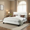 Velvet Upholstered Bed with Wooden Slats, No Box Spring Needed, Easy Assembly - 3 of 4