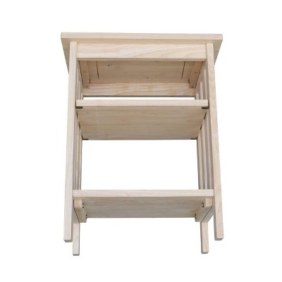 Unfinished Natural Wood 24" Mission Printer Stand with Shelves