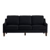 74" Velvet 3-Seater Sofa with Scooped Armrest, Wood Legs, and Removable Cushions - 4 of 4
