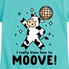 Girls' - Instant Message - Watch Me Moove Disco Cow Fitted Short Sleeve Graphic T-Shirt - 2 of 4