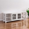 HomeRoots 60" Oak Wood Enclosed and Open Storage TV Stand - 2 of 3