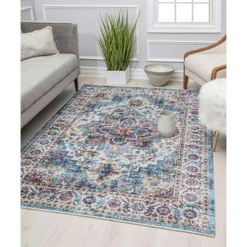 Rugs America Claire 5 x 7 Winter Wheat Indoor Medallion Vintage