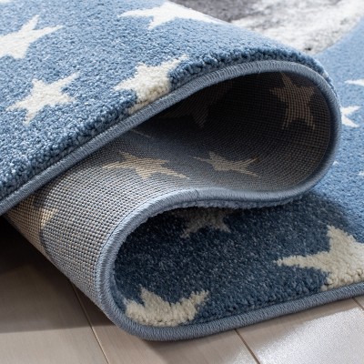 Gray Round Non-slip Synthetic Kids Area Rug, 47-inch