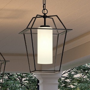 Urban Ambiance Luxury Minimalist Outdoor Pendant 17.5''H x 11''W,  Midnight Black Finish,  Chandler Collection, UHP1393 - 1 of 4