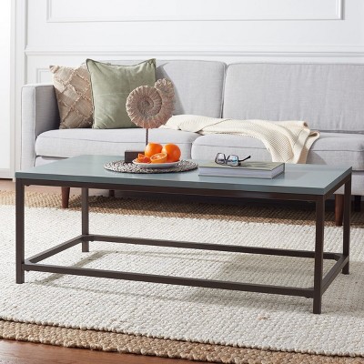 48" Barn Blue Pine Wood Rectangular Coffee Table with Storage