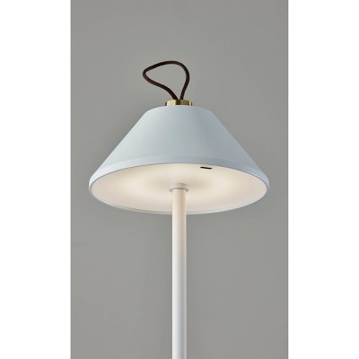 White Metal Cordless LED Table Lamp with Touch Dimmer