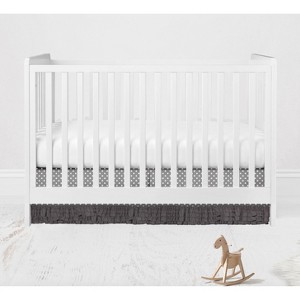 Bacati - MixNMatch Gray frills on bottom Crib/Toddler ruffles/skirt - 1 of 4