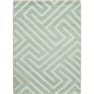 Santa Fe Light Grey Wool Hand-Knotted Area Rug 2' x 3'