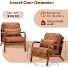 Floral-Mid Century Modern Accent Chairs set of 2,Solid Rubber Wood Frame living chair - 2 of 4