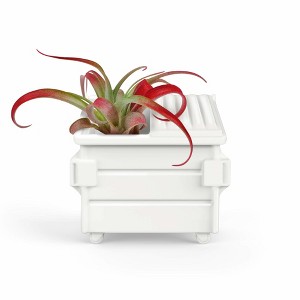 Fred Fancy Plants Dumpster Shaped Air Plant Holder, Unique Ceramic Planter for Tillandsia & Small Air Plants, Decorative Indoor Display for Desk - 1 of 4