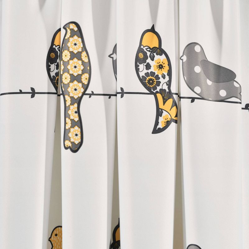2pk 52&#34;x63&#34; Light Filtering Rowley Birds Curtain Panel Yellow - Lush D&#233;cor, 4 of 11
