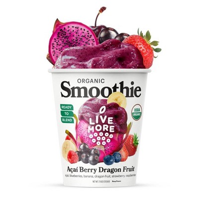 LiveMore Organics Frozen Acai Berry Dragon Fruit Smoothie Cup - 7.5oz