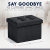 Ornavo Home Collapsible Rectangle Small Storage Ottoman - 12" x 16" x 12" - 2 of 4
