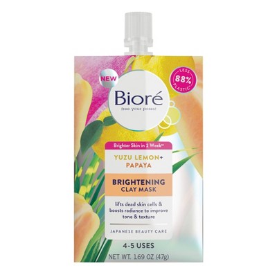 Biore Brightening Clay Mask - Yuzu Lemon and Papaya - 1.69oz