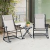 PAGED Outdoor Rocking Chair Set Foldable Beach Chairs with Steel Frame for Porch, Beach, Picnics, Balcony - 2 of 4