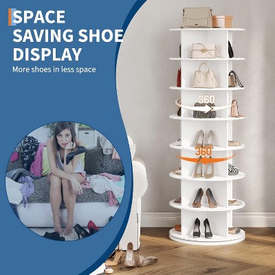 7-Tier Rotating Shoe Rack, 360° Spinning Organizer Tower, Free-Standing Shoe Storage for Closet, Entryway