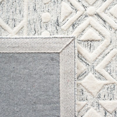 Ivory Hand-Tufted Wool Square Area Rug, 6' x 6'