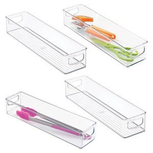 iDesign Set of 4 Stackable Pantry Storage Bins with Handles - Clear, USA Made - 1 of 4