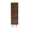 Landen Mid - Century Modern 2 Doors Shoe Storage Cabinet Walnut/Brown/Gold - Baxton Studio: MDF Entryway Organizer, Holds 4 Pairs - 4 of 4