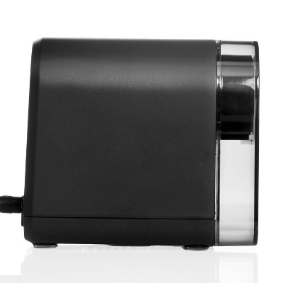 Compact Black and Silver Electric Pencil Sharpener with SafeStart Motor