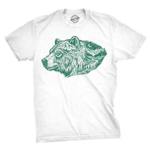 Мужские футболки Crazy Dog T-Shirts, Inc. Mens Funny T Shirts Nature Bear Awesome Wildlife Lover Tee For Men - Crazy Dog Men's T Shirt for Animal Lovers White L